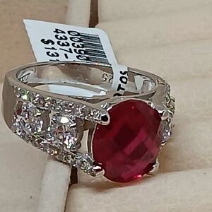 Crystal Ruby Sterling Silver Ring   [NWTs $131.99] For Animal Rescues